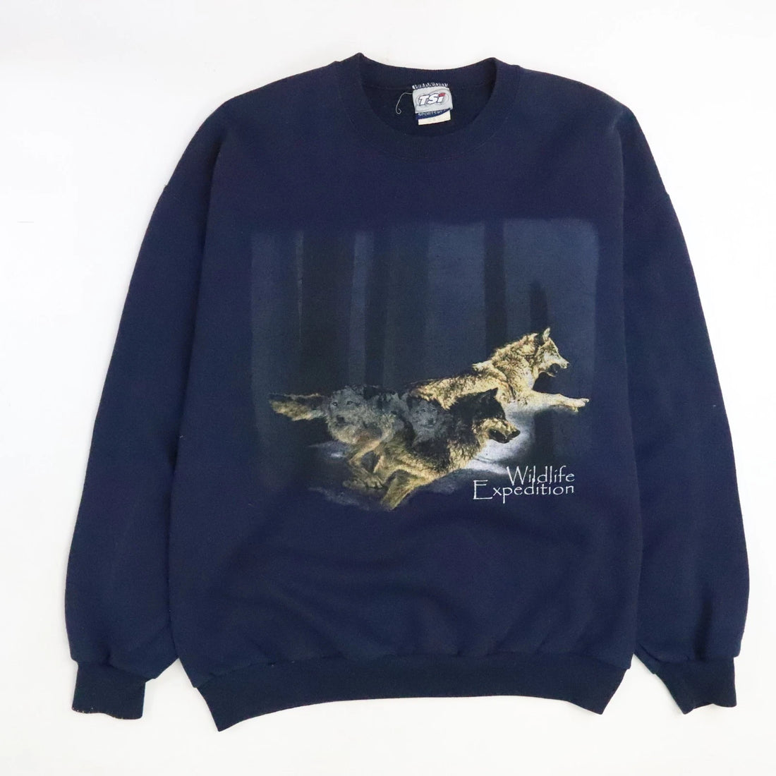 Vintage Wolf Wildlife Expedition Crewneck Sweatshirt Size XL Animals Nature