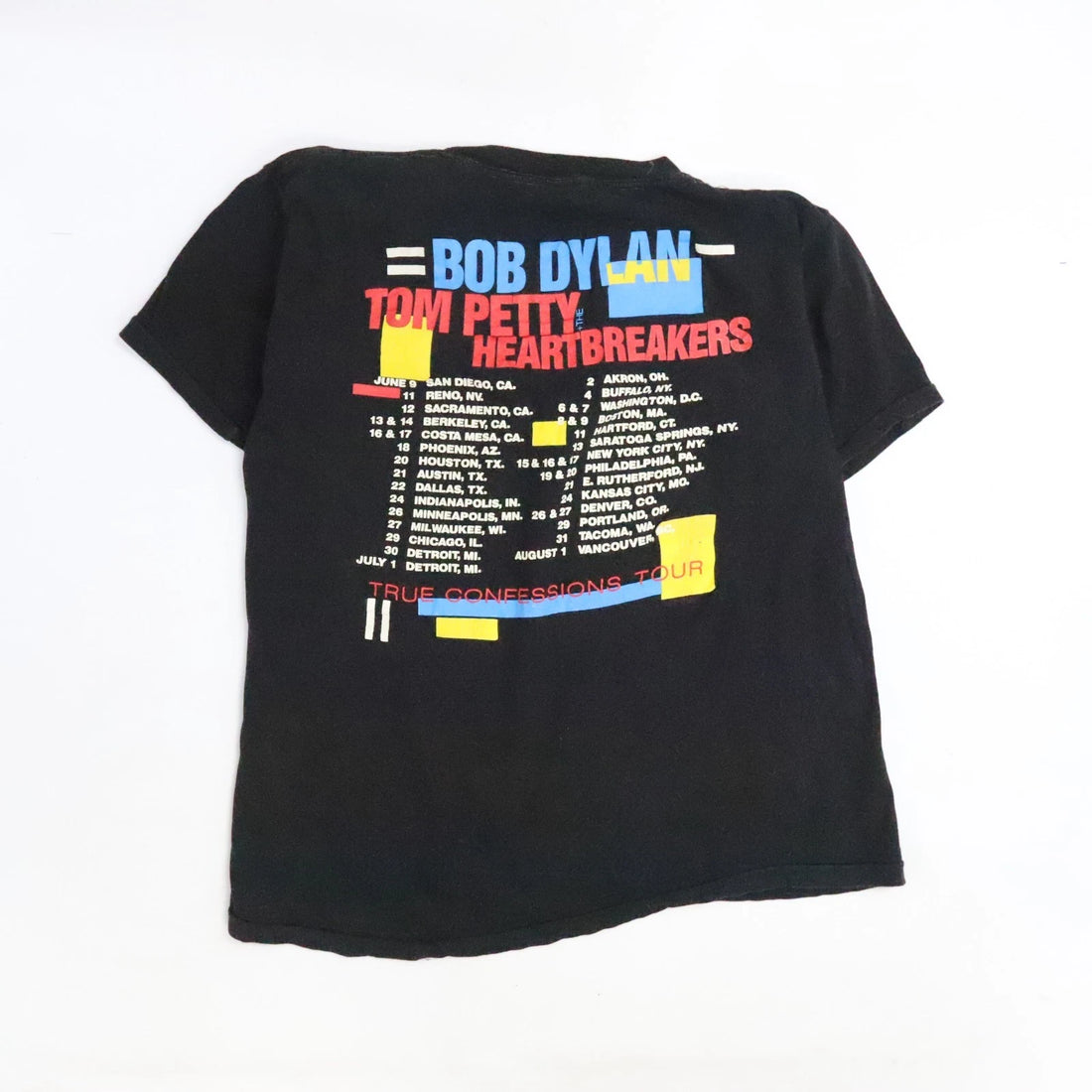 Vintage Bob Dylan Tom Petty Heartbreakers True Confessions T-Shirt Size XL 80s