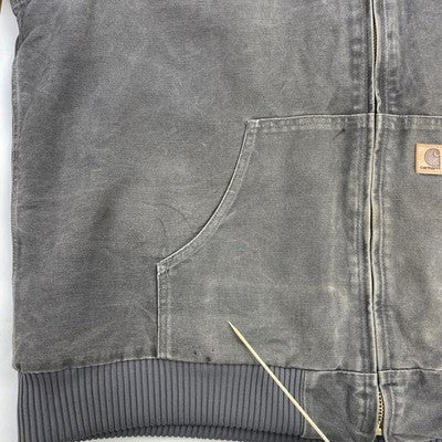 Carhartt Canvas Active Bomber Work Jacket Size 2XL Tall Gray