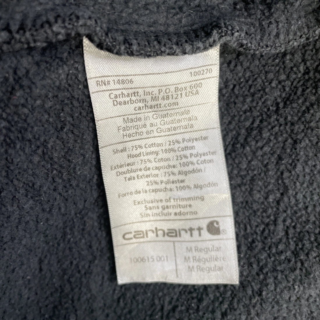 Carhartt Sweatshirt Hoodie Size Medium Black