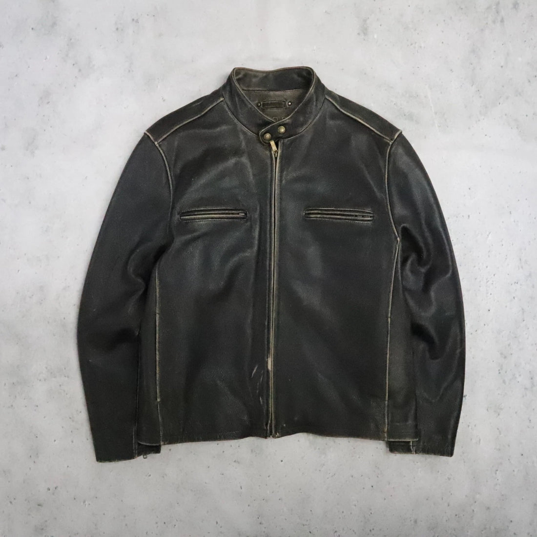Wilson M Julian Leather Motorcycle Cafe Racer Jacket Size XL
