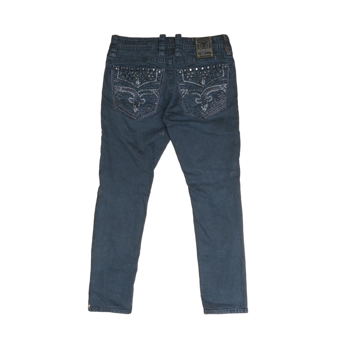 Vintage Rock Revival Lampson Biker Denim Jeans Size 34 X 32 Black