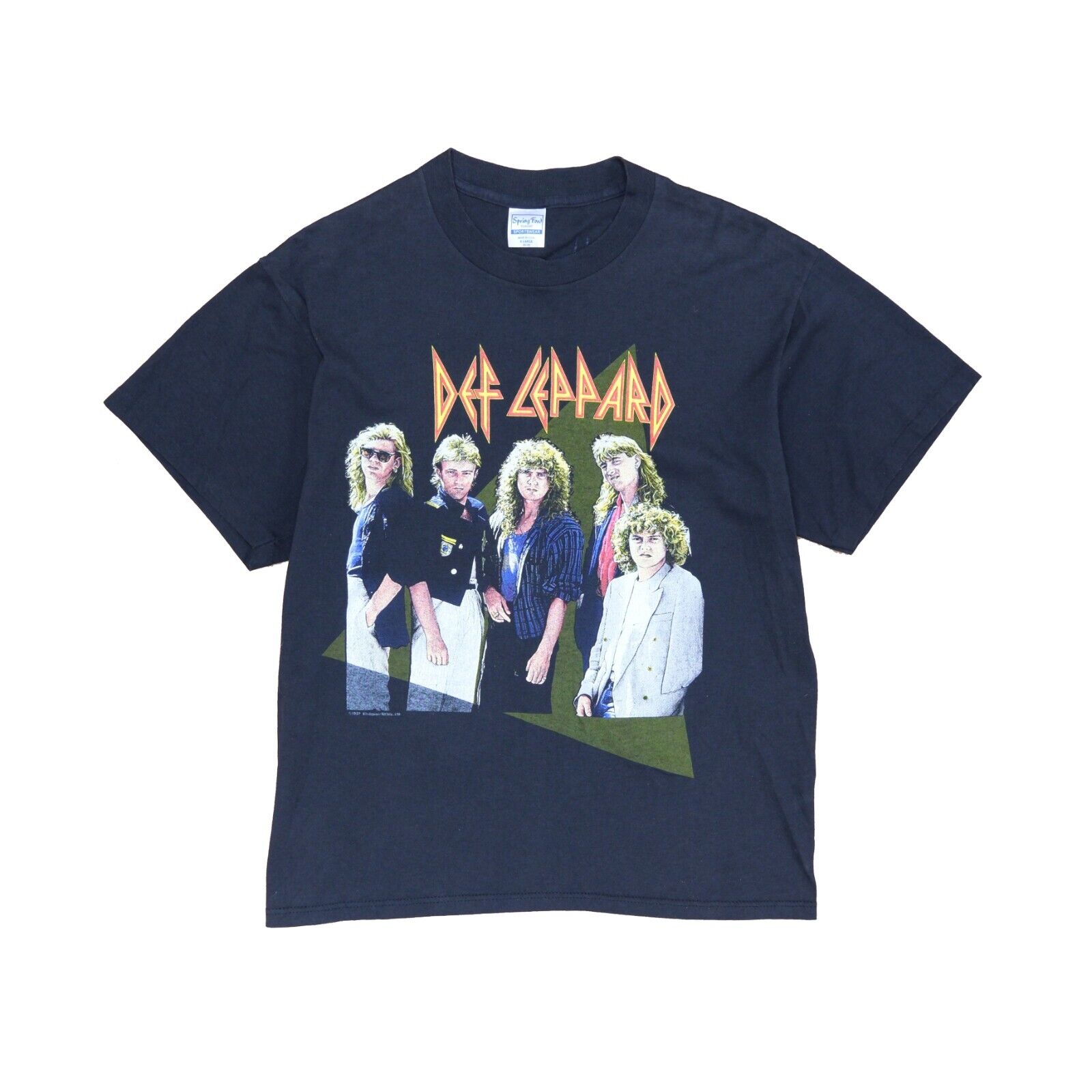 Vintage Def Leppard Hysteria T-Shirt Size XL Black Band Tee 1987