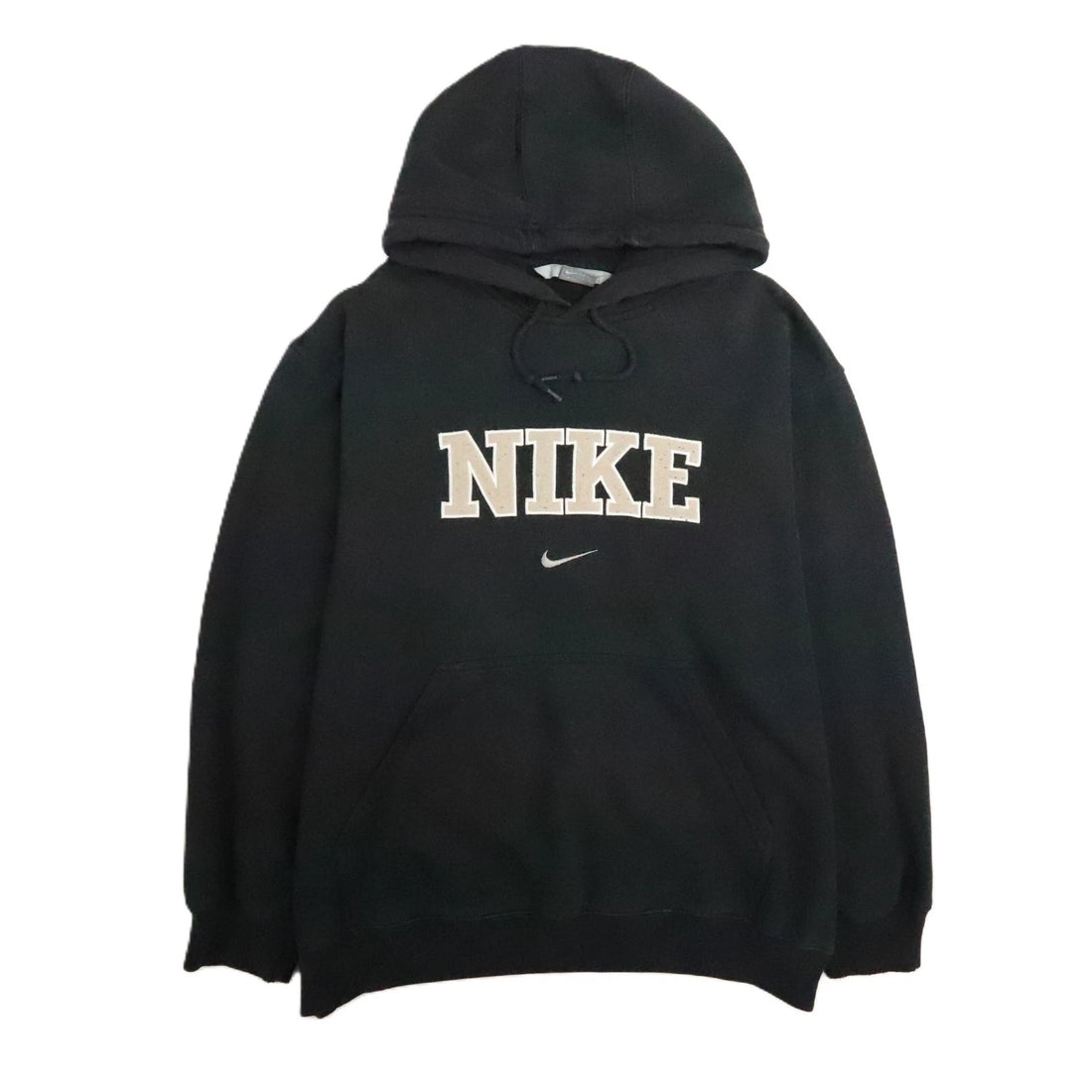 Vintage Nike Sweatshirt Hoodie Size Small Black Spell Out Swoosh