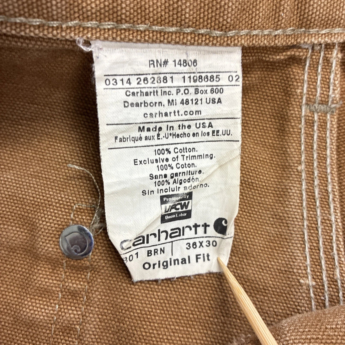 Carhartt Double Knee Work Pants Size 36 X 30