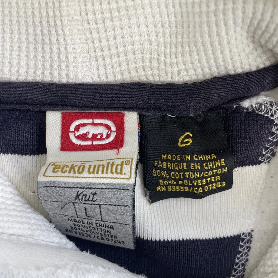 Ecko Unltd Sweatshirt Hoodie Size Large White Y2K