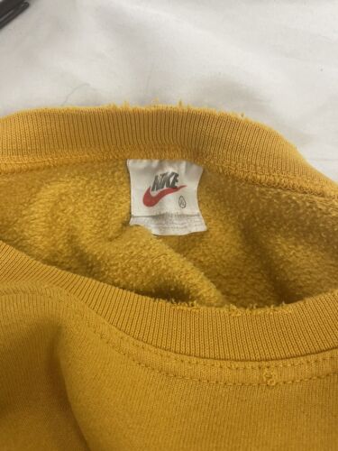 Vintage Nike Sweatshirt Crewneck Size XL Yellow Green Embroidered Swoosh 90s