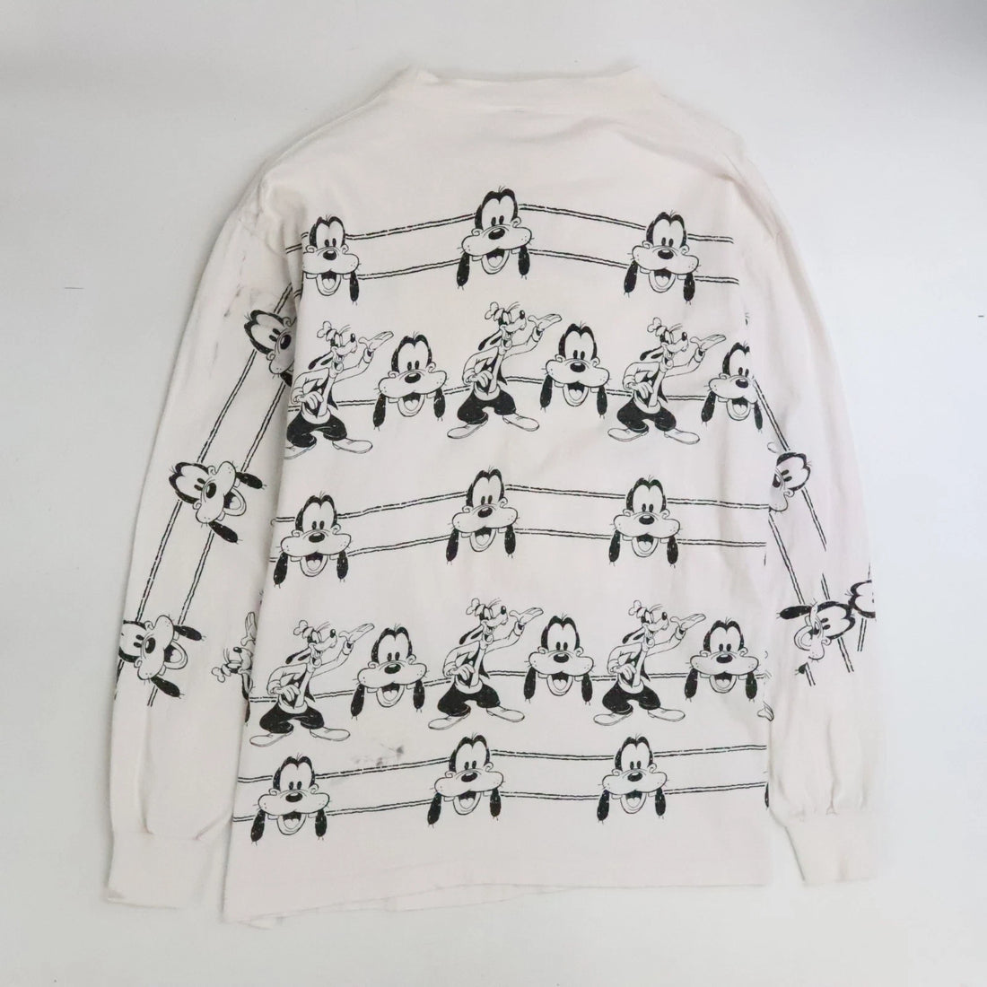 Vintage Goofy Disney Long Sleeve T-Shirt Size XL All Over Print AOP 90s