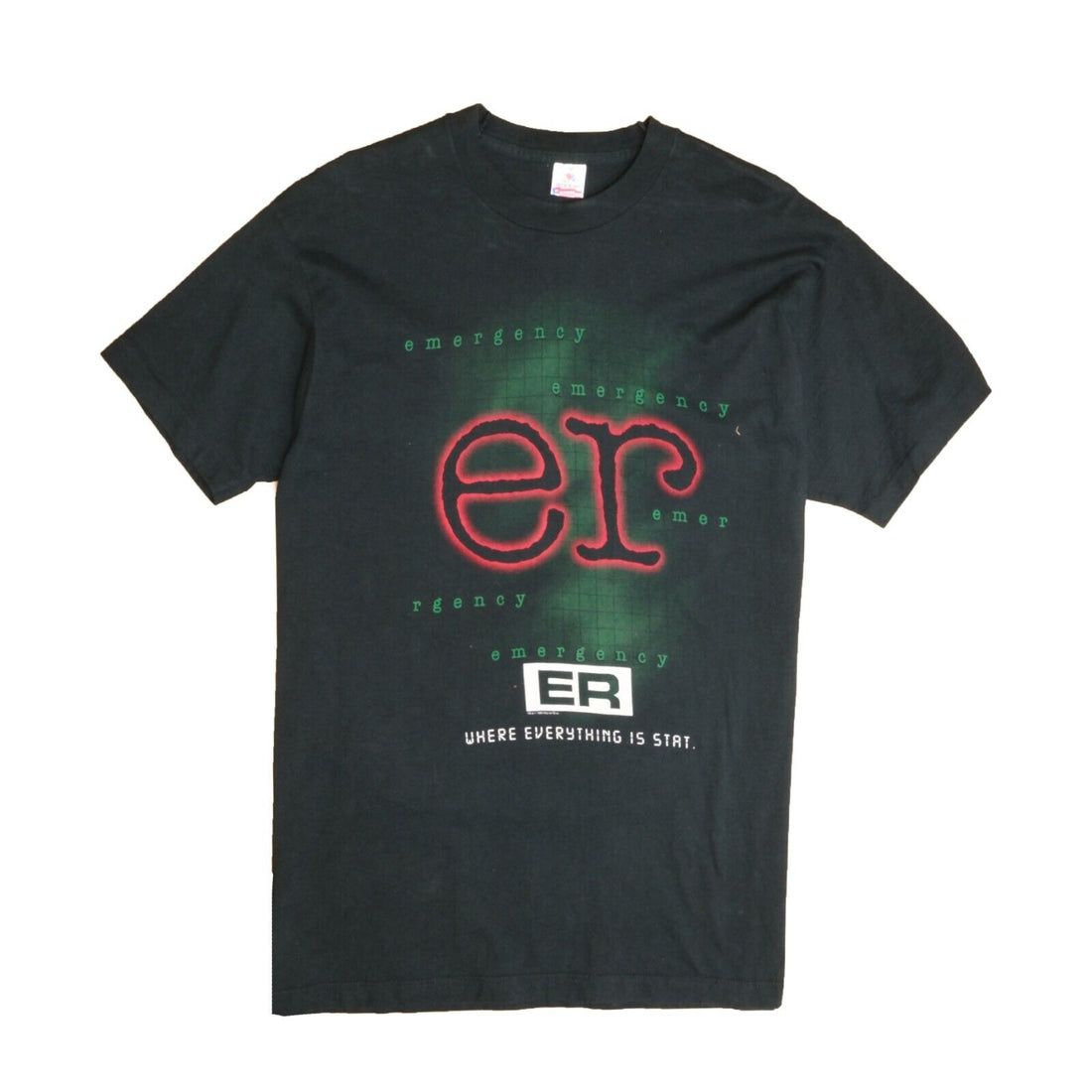 Vintage ER Emergency T-Shirt Size XL Black TV Show Promo 1995 90s