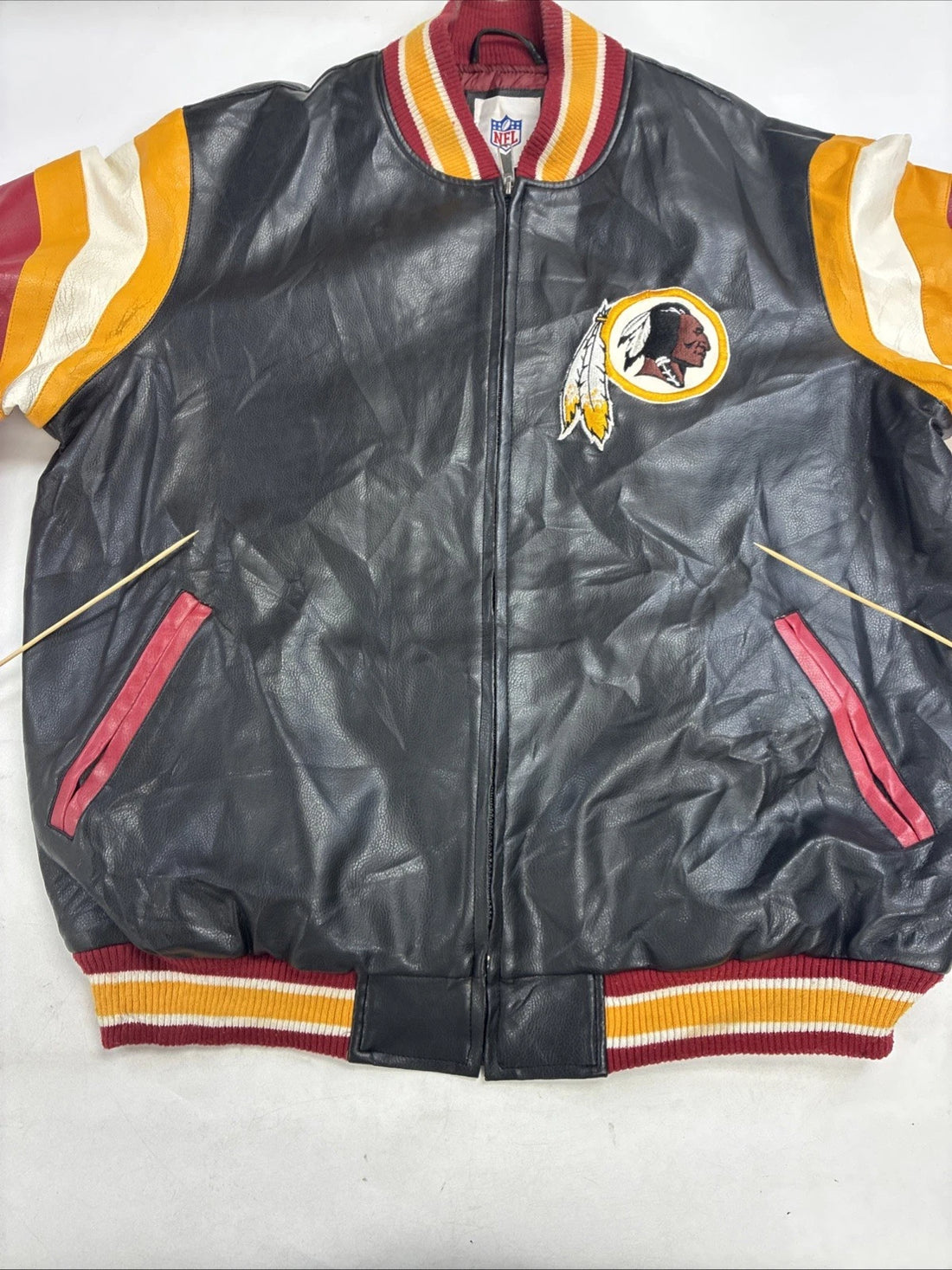 Washington Redskins Faux Leather Varsity Jacket XL NFL