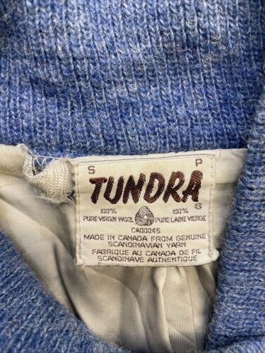 Vintage Tundra Wool Bomber Jacket Size Small Blue