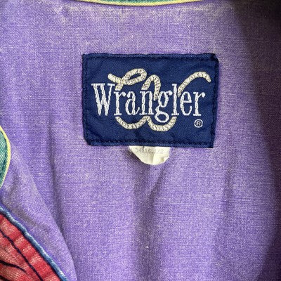 Vintage Wrangler Brushpopper Western Button Up Shirt Size 16 1/2 Striped