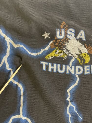 Vintage USA Thunder Wolf Chief Head T-Shirt Size XL Lightning 90s