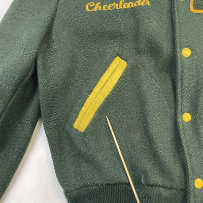 Vintage King Philip Cheerleader Captain Wool Varsity Jacket 40 Green
