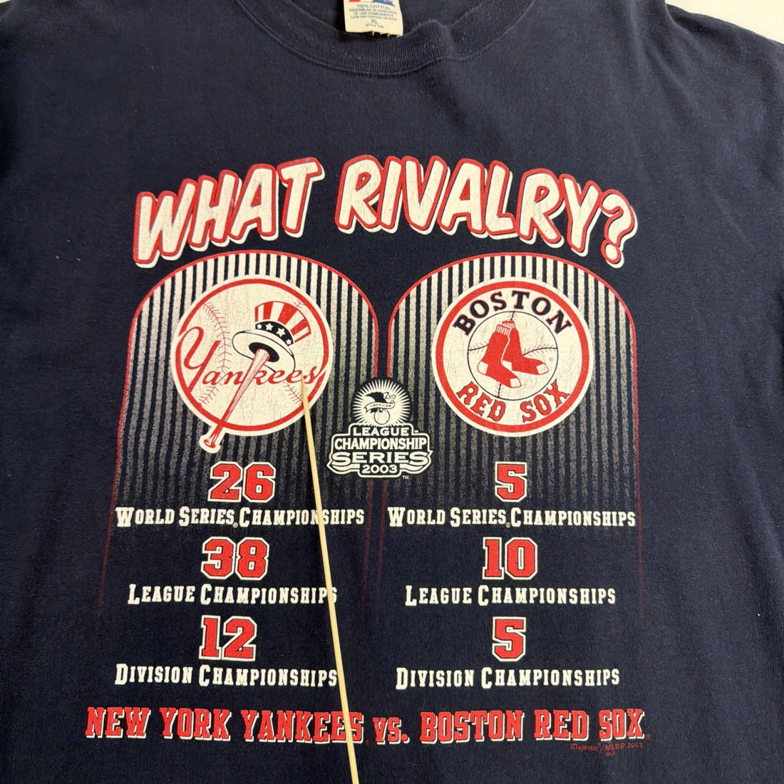 Vintage Yankees Red Sox Rivalry T-Shirt Size XL 2003 MLB