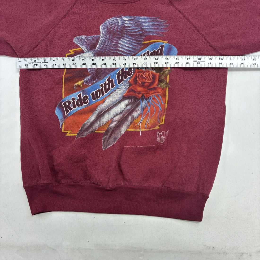 Vintage 3D Emblem Harley Davidson Motorcycles Ride With Wind Sweatshirt Medium