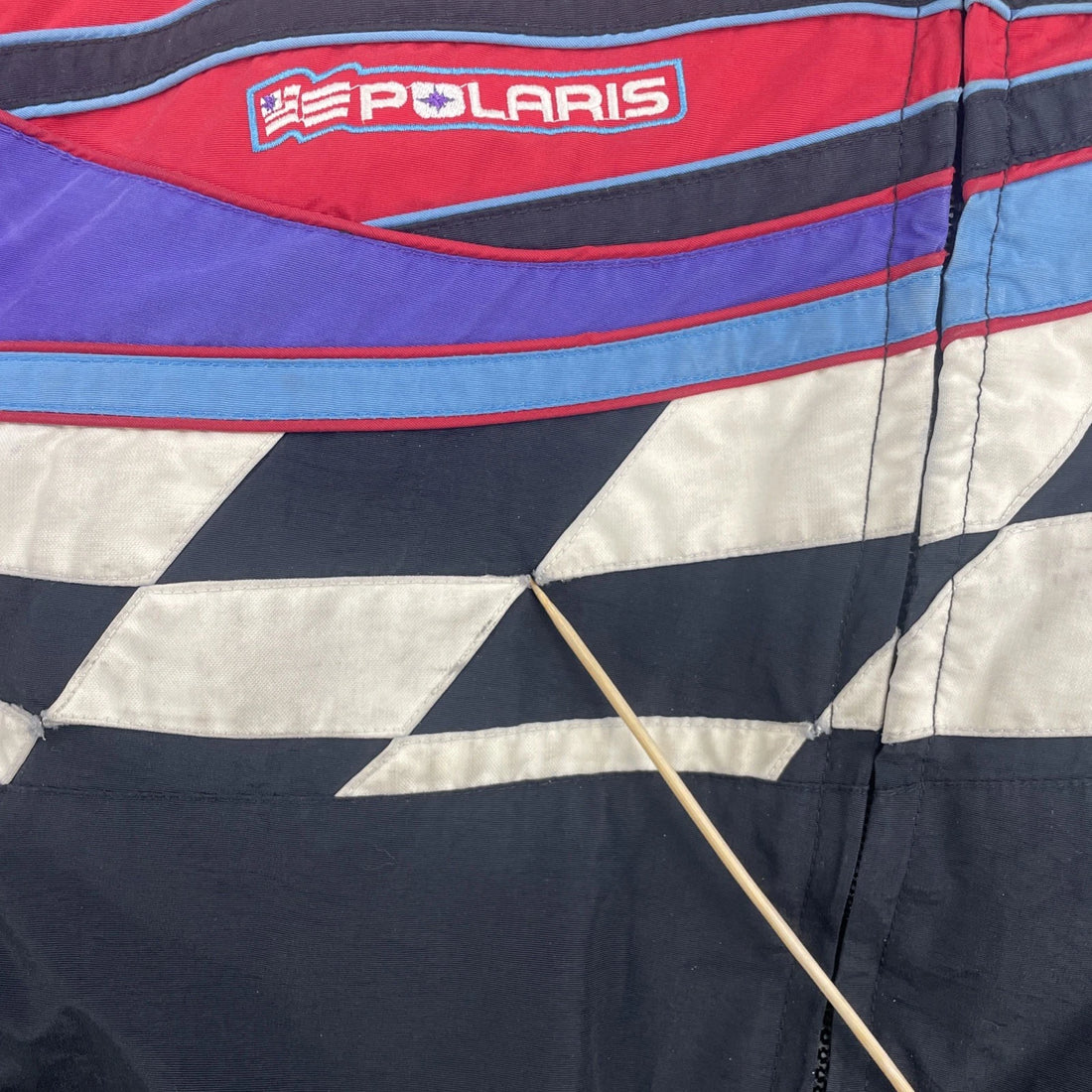 Vintage Polaris Snowmobile Racing Puffer Bomber Jacket Size 2XL