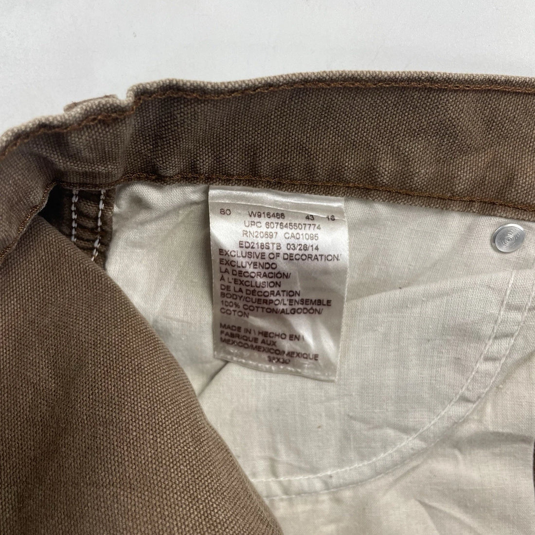 Dickies Carpenter Work Pants Size 38 X 30 Brown