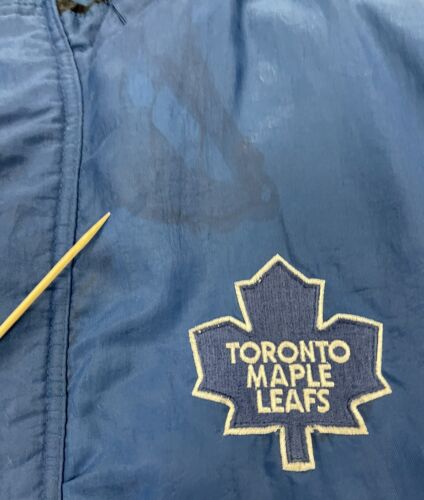 Vintage Toronto Maple Leafs Starter Puffer Jacket Size XL Blue Insulated NHL