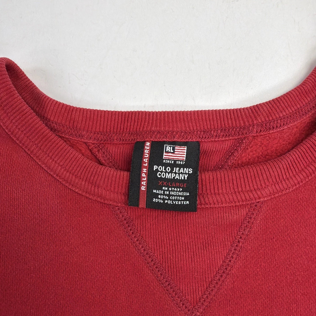 Vintage Polo Jeans RL-67 Crewneck Sweatshirt Size 2XL Red