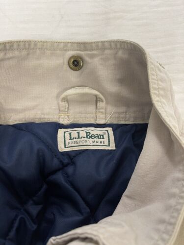 Vintage LL Bean Chore Coat Jacket Size Large Beige