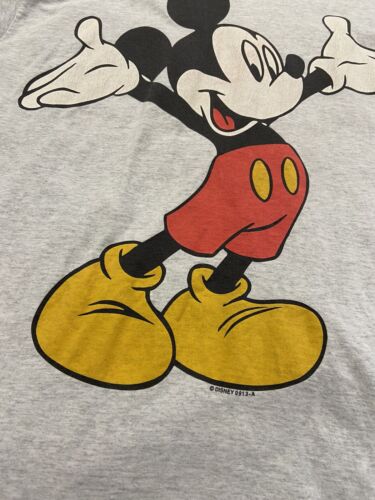 Disney Parks Mickey Mouse Off-The-Shoulder Sweatshirt-Heather Gray-Size XL
