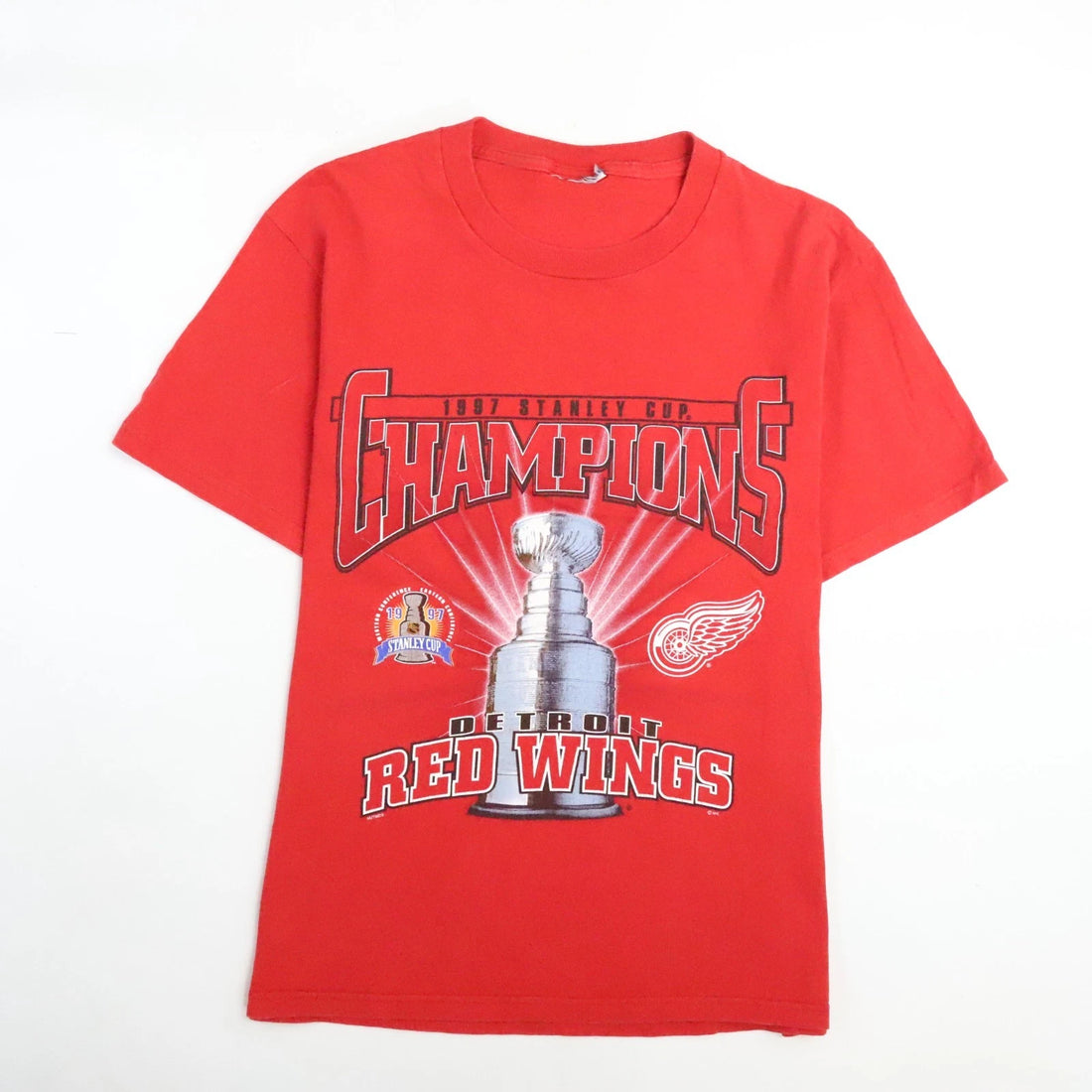 Vintage Detroit Red Wings Stanley Cup Champs T-Shirt Size Medium 1997 90s NHL