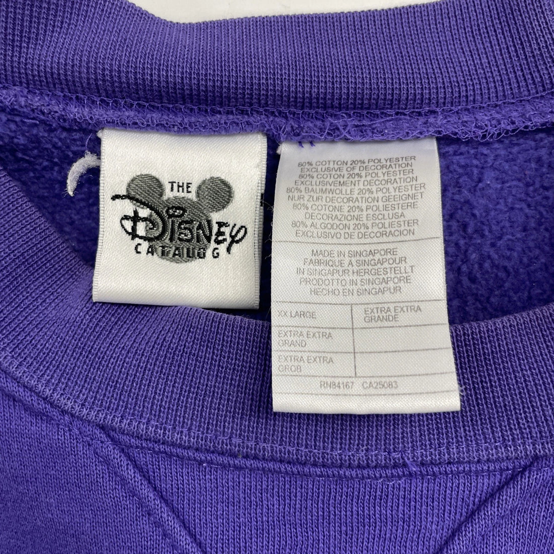 Vintage Mickey Mouse Disney Crewneck Sweatshirt Size 2XL Purple Embroidered