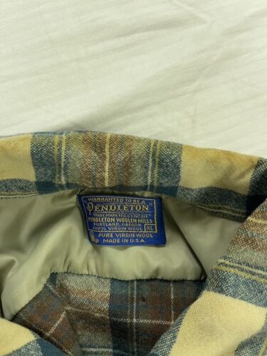 Vintage Pendleton Board Wool Button Up Shirt Size XL Plaid