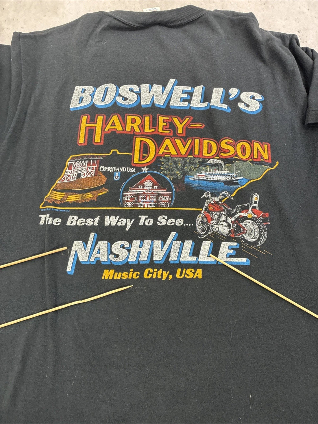 American By Birth Harley Rider By Choice Pocket T-Shirt Size Large Vintage 80s