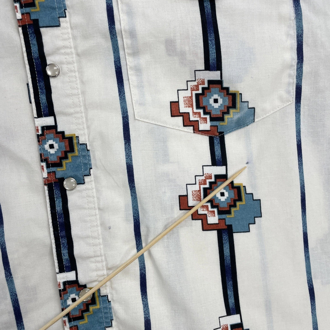 Vintage Wrangler Western Aztec Pearl Snap Shirt Size 2XL