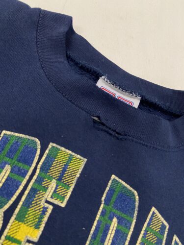 Vintage Notre Dame Fighting Irish Sweatshirt Crewneck Size XL Plaid 90s NCAA