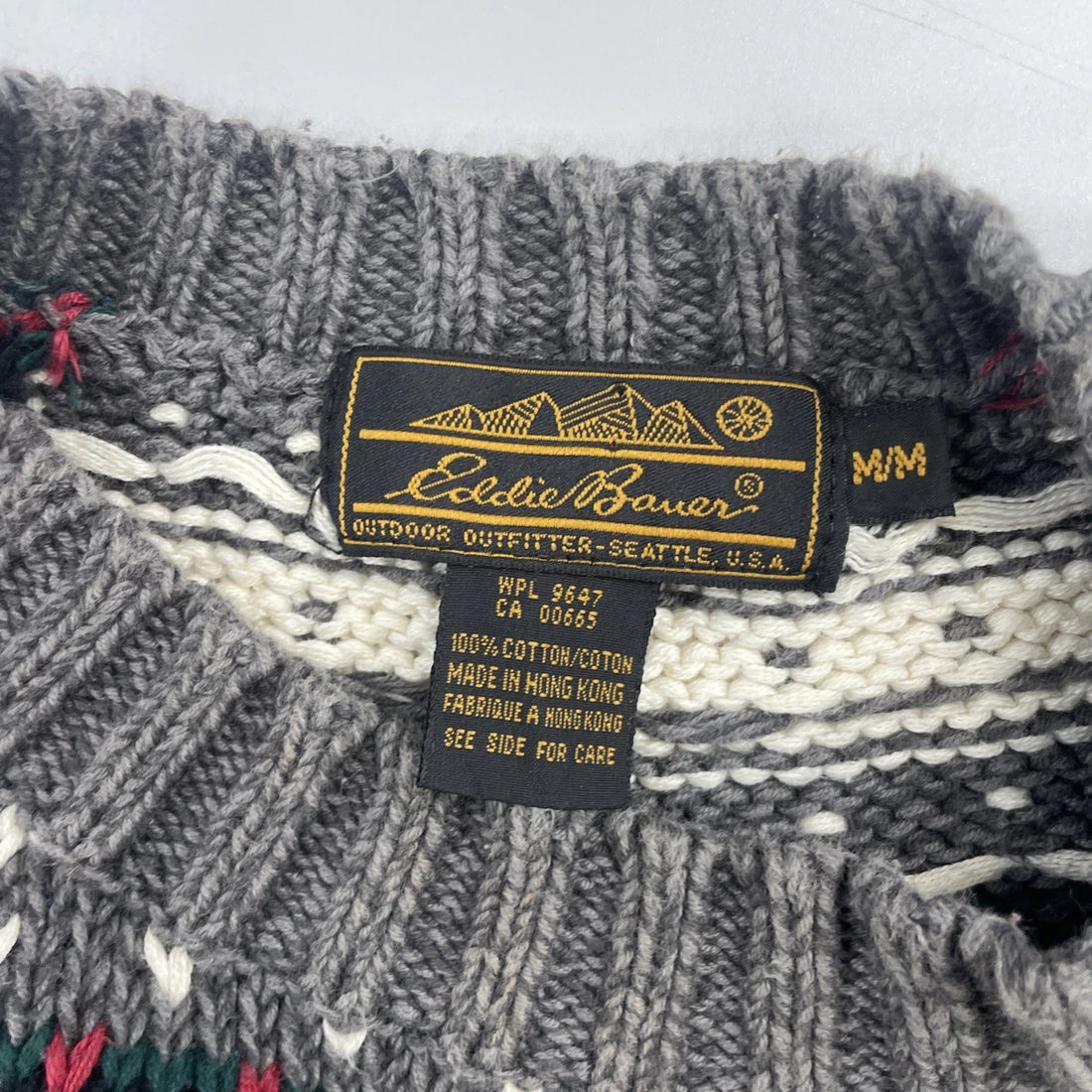 Vintage Eddie Bauer Crewneck Sweater Size Medium Fair Isle