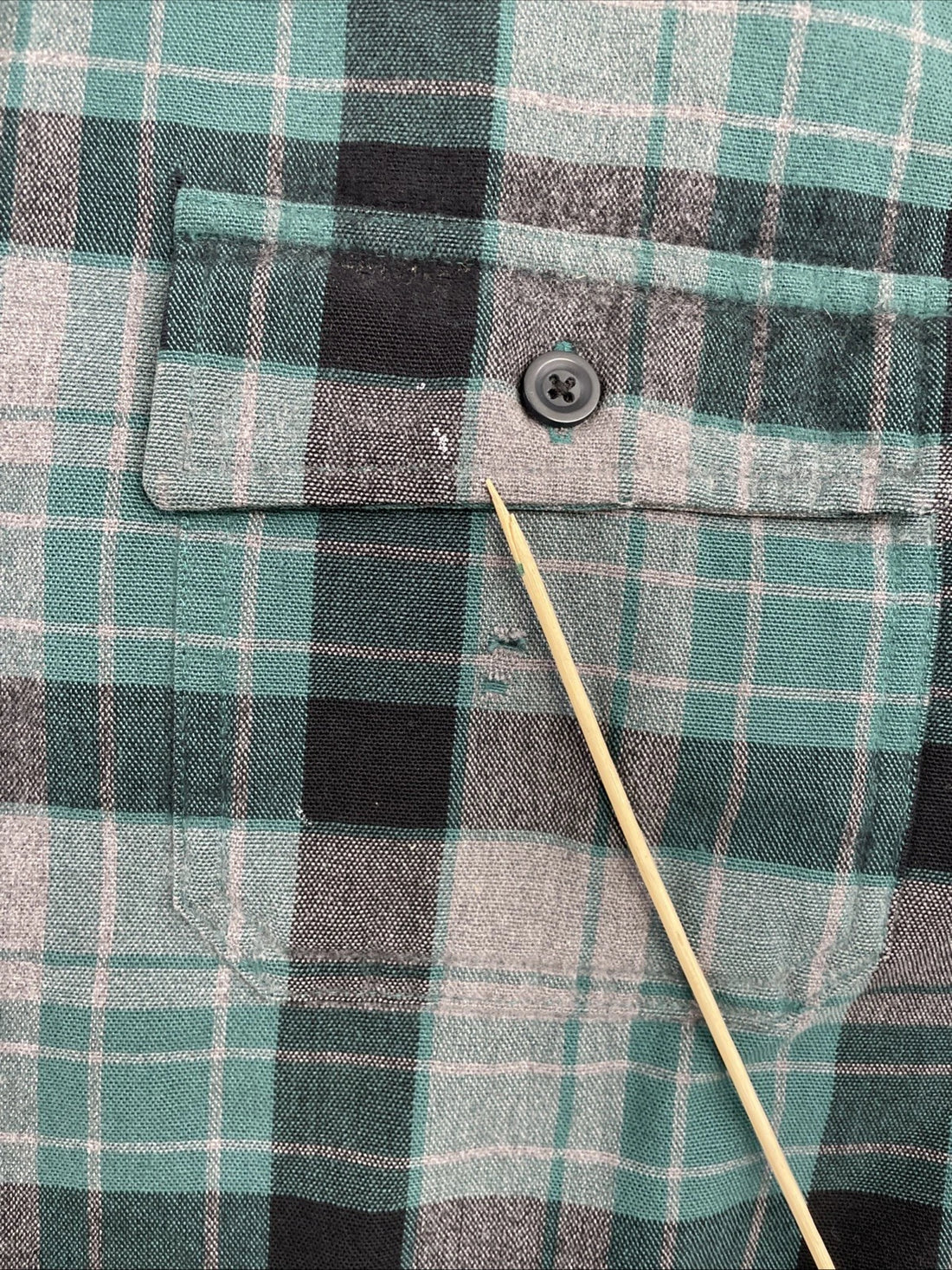 L.L. Bean Button Up Shirt Size Large Green Plaid