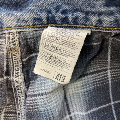 Vintage Carhartt Denim Jeans Work Pants Size 38 X 30 Plaid Lined