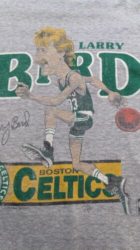 Vintage Boston Celtics Larry Bird T-Shirt Size XL 90s NBA