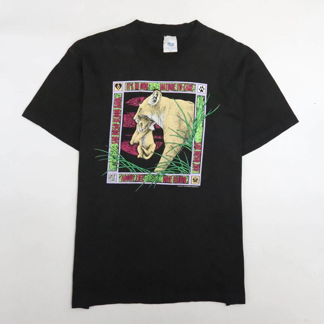 Vintage Lion San Diego Zoo T-Shirt Size XL Animals Nature 90s