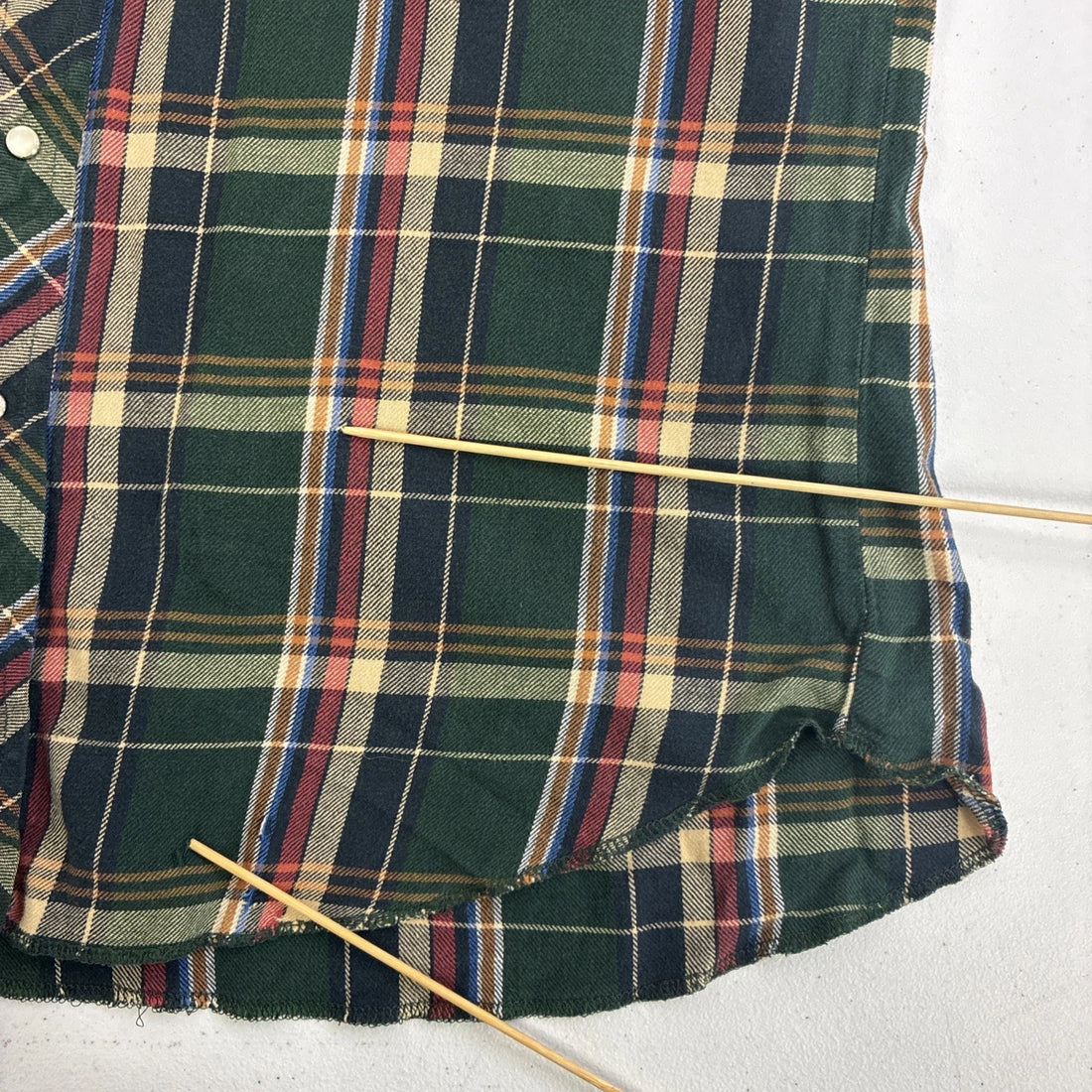 Vintage Wrangler Western Pearl Snap Shirt Size Large Green Plaid