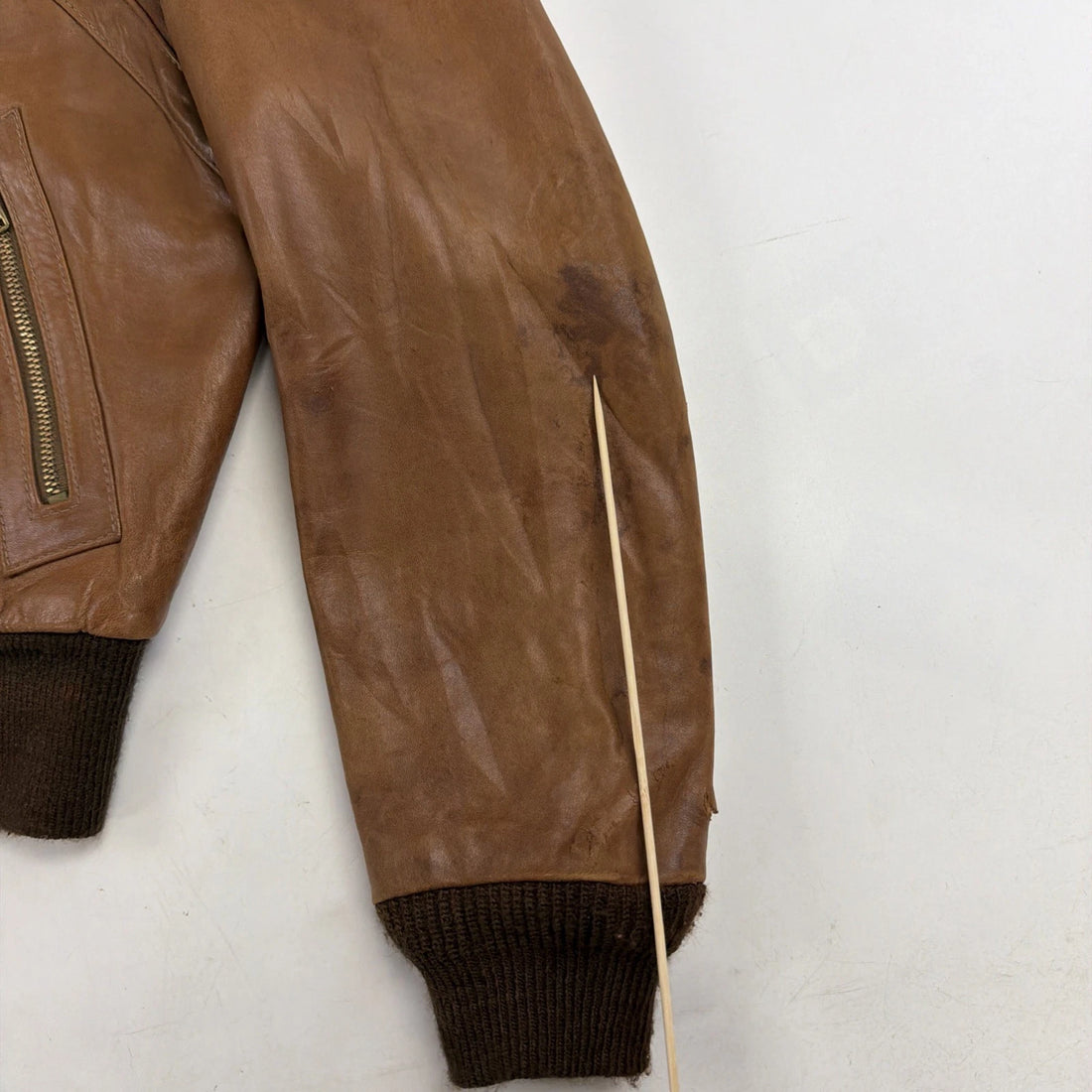 Vintage Hideout Leather Jacket Size 40 Brown Talon Zip 1950s 50s