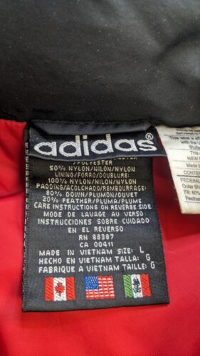 Vintage Adidas Puffer Vest Jacket Size Large Black Insulated