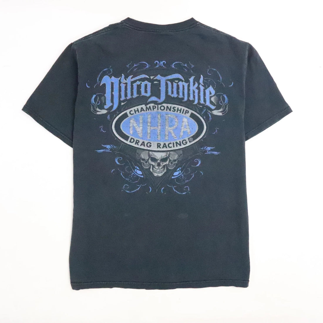 Nitro Junkie Skull NHRA Racing T-Shirt Size Large Y2K