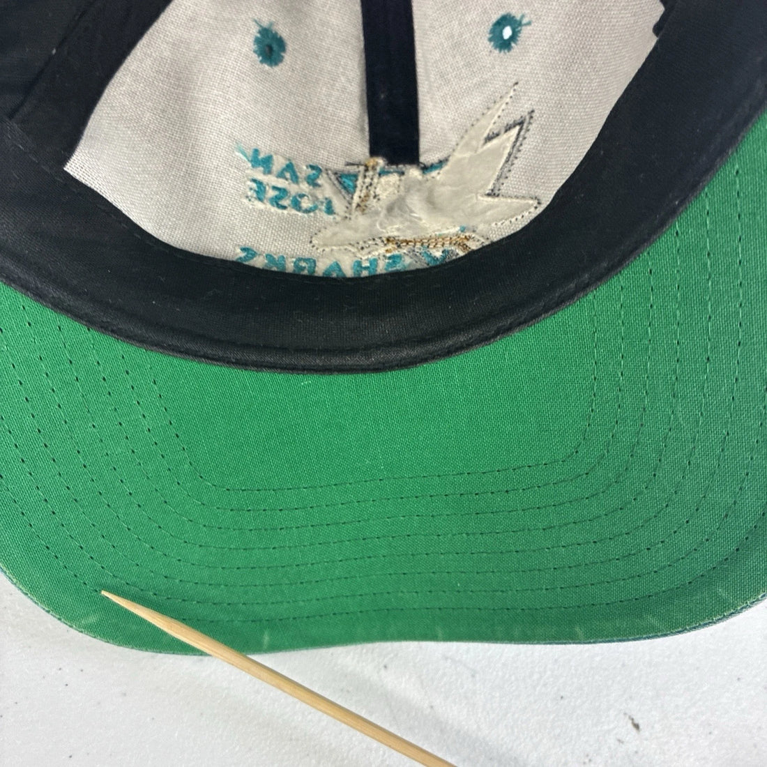 Vintage San Jose Sharks Blockhead Snapback Hat OSFA 90s NHL