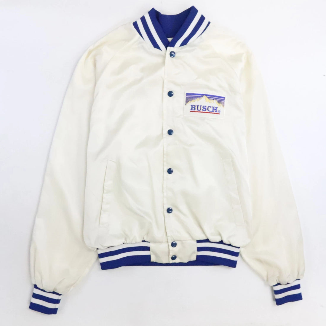Vintage Busch Satin Bomber Jacket Size Large Beer Promo