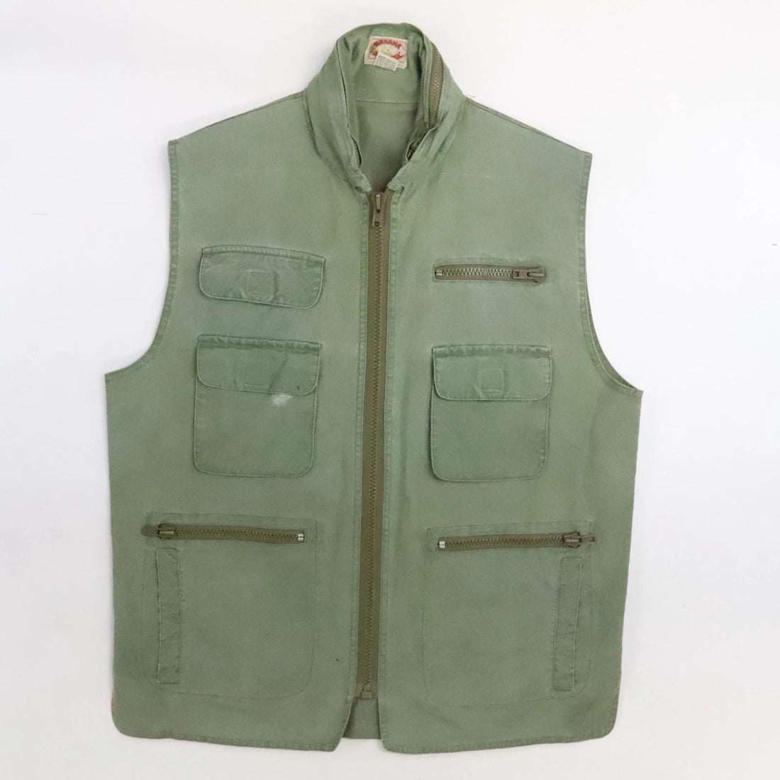 Vintage Banana Republic Safari Utility Vest Jacket Large Green Photojournalist