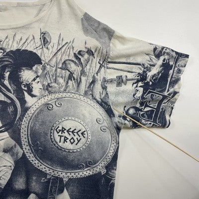 Vintage Greece Troy All Over Print T-Shirt Size Large
