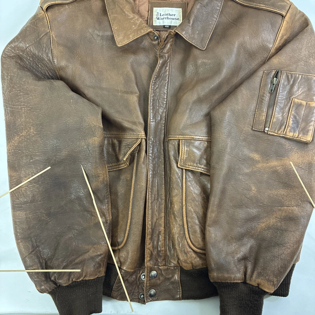 Leather Bomber Jacket Size 46 Vintage