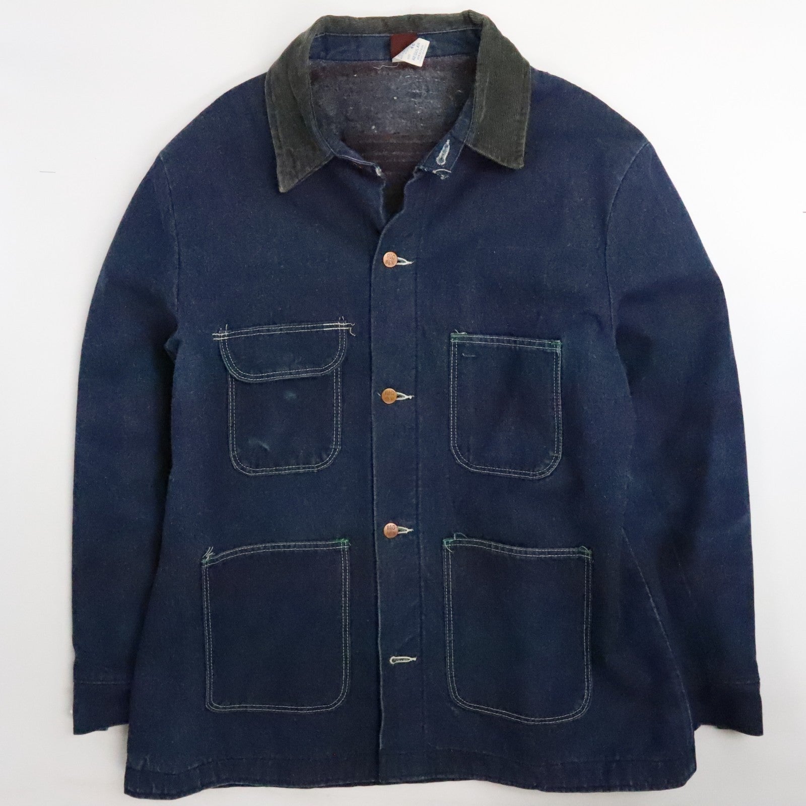 Vintage Big Ben Denim Chore Coat Work Jacket Size 46 Blanket