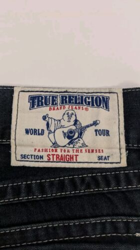 True Religion Denim Jeans Pants Size 32 Black Contrast Stitch