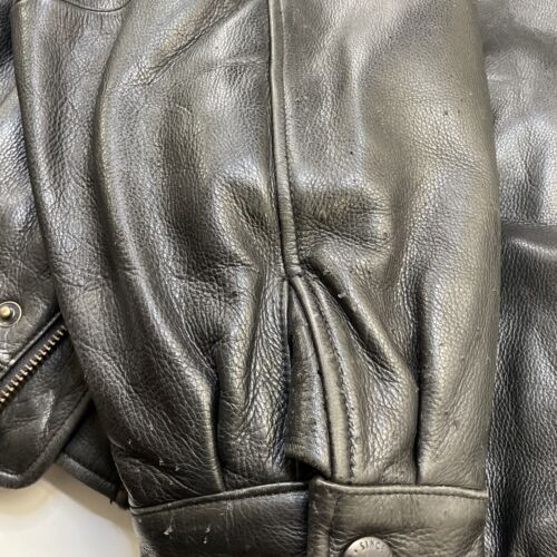 Vintage Eddie Bauer Leather Bomber Jacket Size 2XL Black