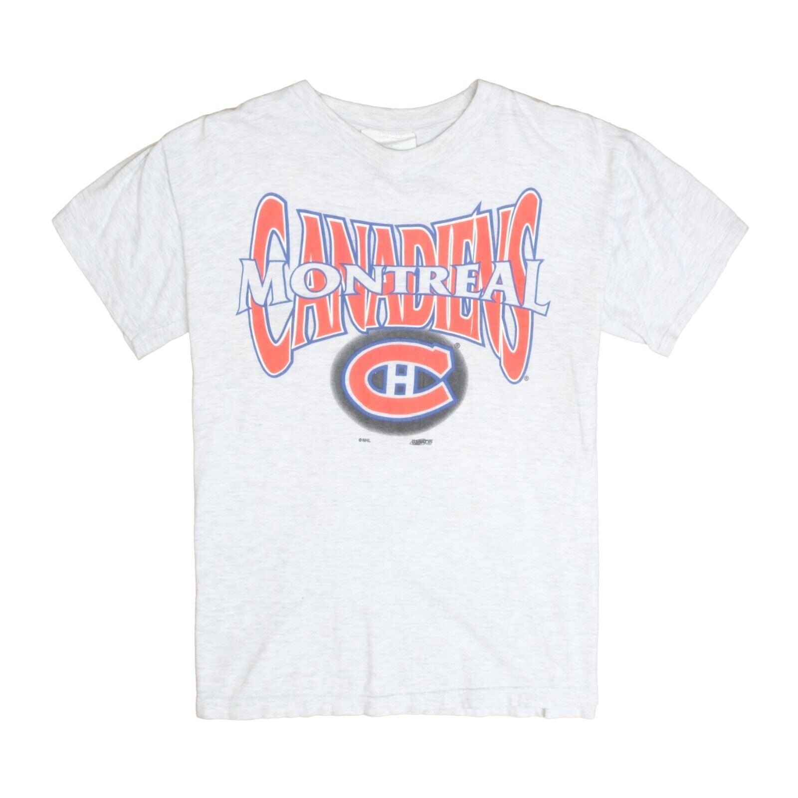 Vintage Montreal Canadiens Hockey T Shirt Size Medium Gray 90s NHL Throwback Vault